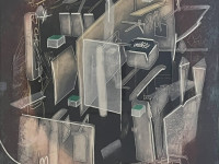 Roberto Matta, Serie Hom'mere III, L’ergonante Etre hommonde, aguafuerte y aguatinta, 65 x 50 cm.